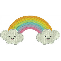 Stickdatei - Happy Spring Regenbogen